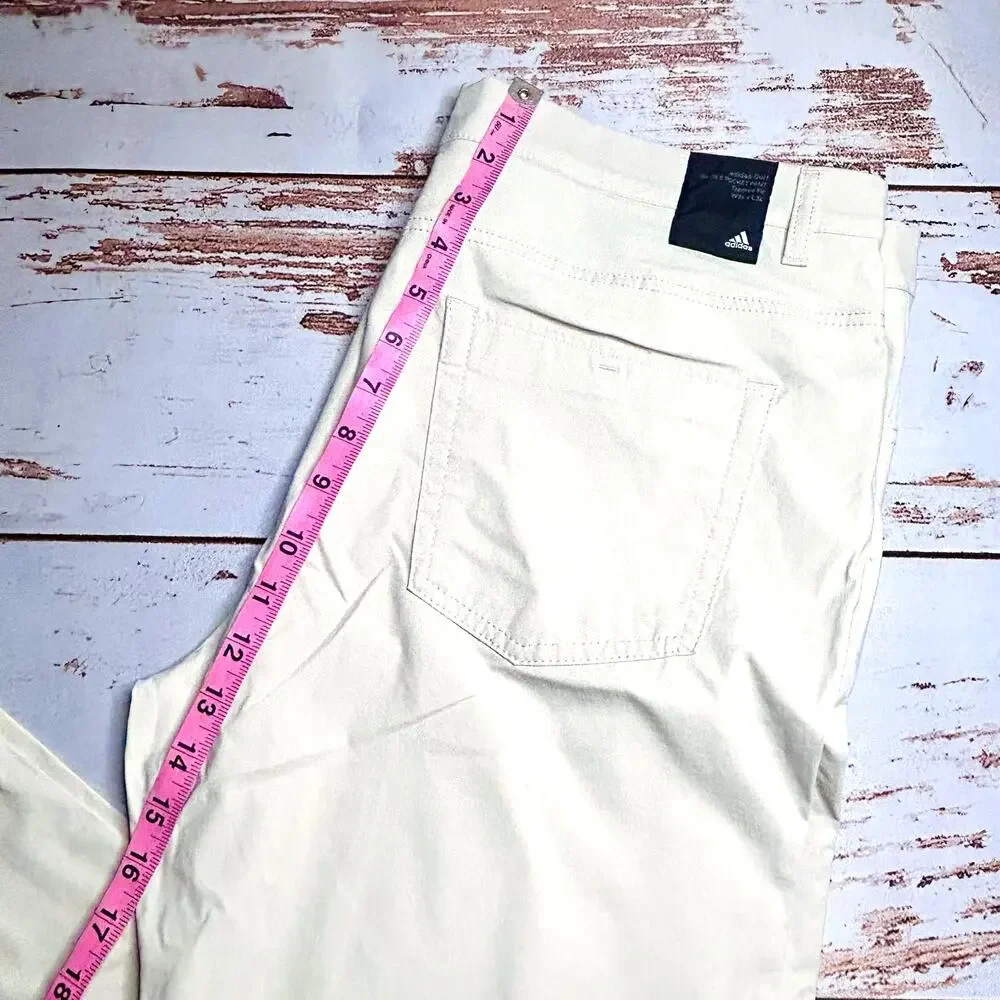 Adidas Golf Go-To 5 Pocket Tapered Pants 36x34 Tan NWOT Stretch Performance